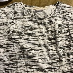 T-shirt, black, and white